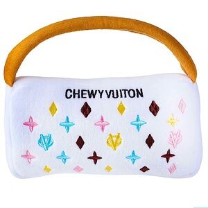 ‼️LAST ONE‼️🆕🐶HAUTE DIGGITY DOG: XL White Chewy Vuiton Handbag Toy